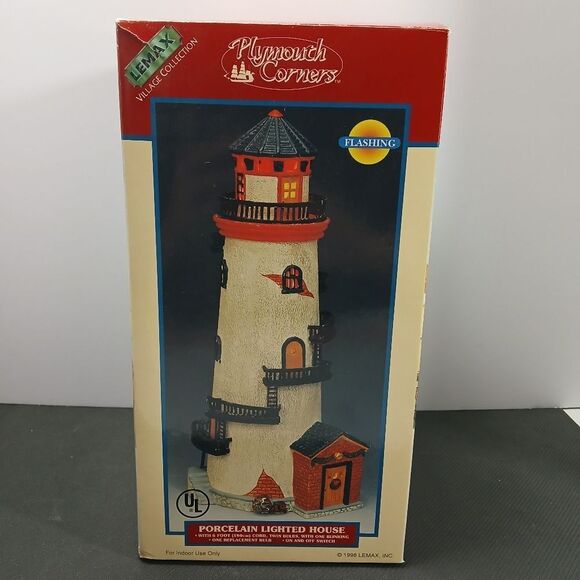 Lemax Village Collection Lighthouse Plymouth Corners Porcelain Christmas Lighted - Picture 1 of 8